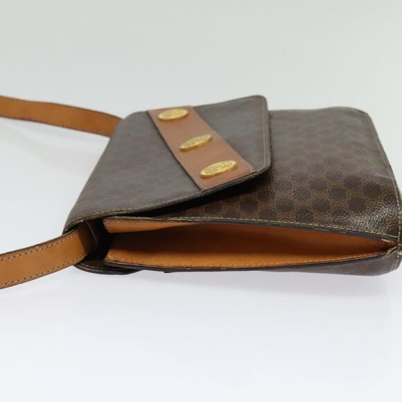 CELINE Macadam Canvas Shoulder Bag Pvc Leather Brown Gold - Picture 4 of 12